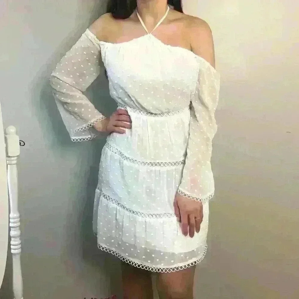 Gianni Bini White Off shoulder Dress - Picture 3 of 10